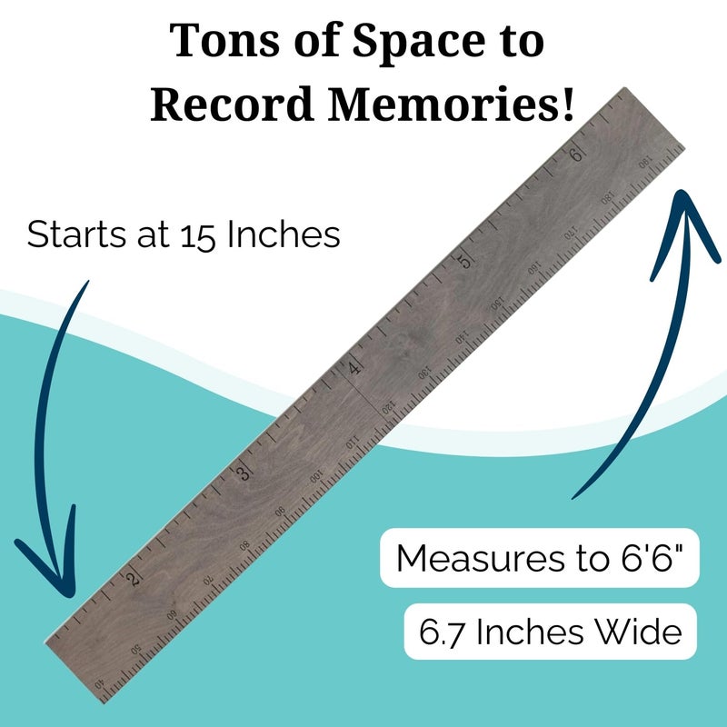 Headwaters Studio Growth Chart for Wall - Height Chart for Kids, Growth Chart for Kids, Measuring Board for Kids Height, Wooden Growth Chart for Wall, Height Measurement for Wall - Gray (63"x6.7") - Image 4